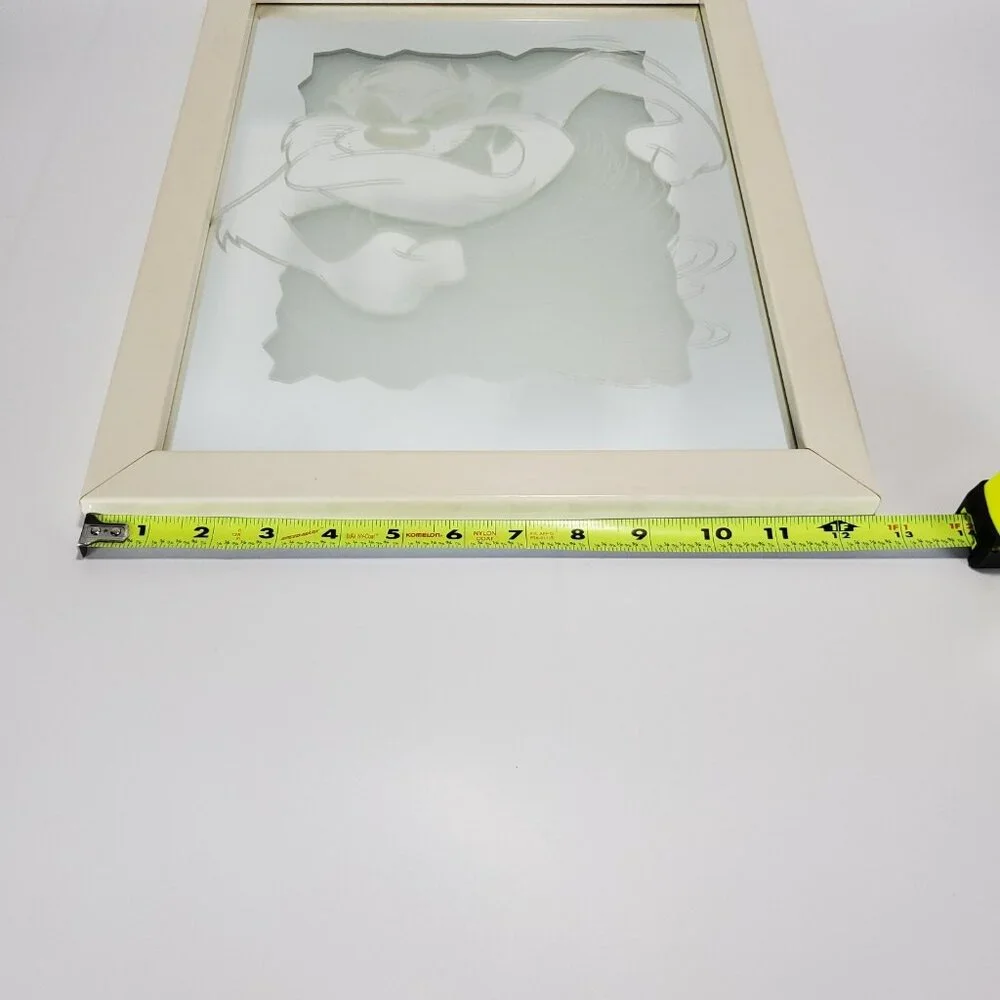 Vintage Looney Tunes Taz The Tasmanian Devil Frosted Mirror